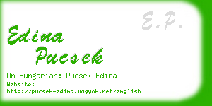 edina pucsek business card